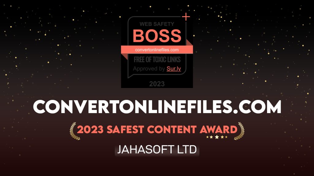 Celebrating Our Success: ConvertOnlineFiles.com Wins 2023 Safest Content Award from Sur.ly