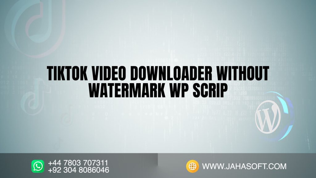 TikTok Video Downloader without Watermark WP Script