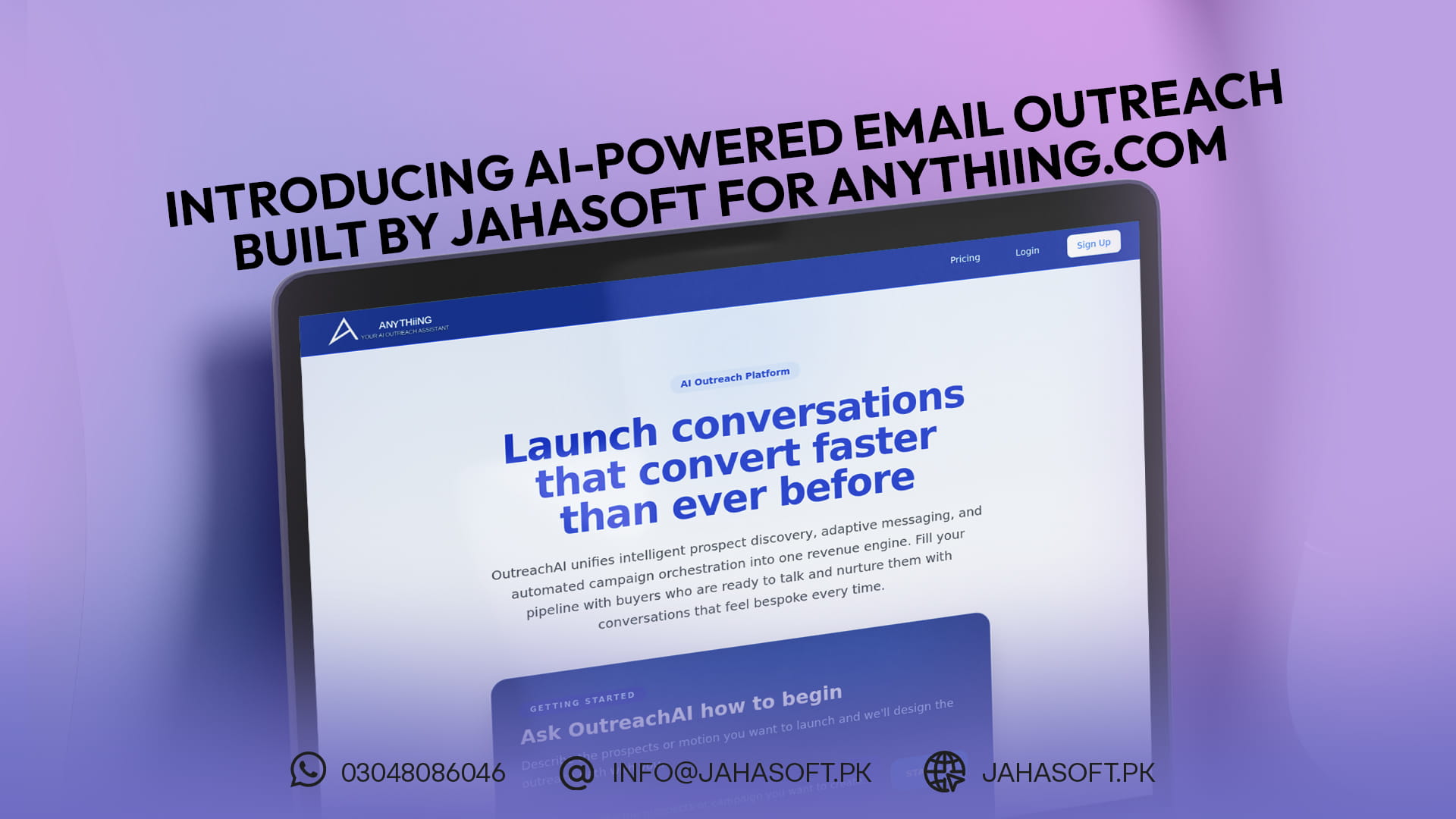 Introducing AI-Powered Email Outreach — Built by JahaSoft for Anythiing.com
